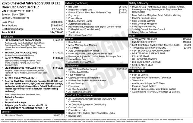 New 2026 Chevrolet Silverado 2500 LTZ w/ LTZ Convenience Package AWD/4WD image 27