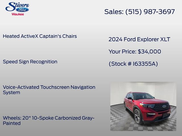 Certified 2024 Ford Explorer XLT w/ Equipment Group 202A image 29