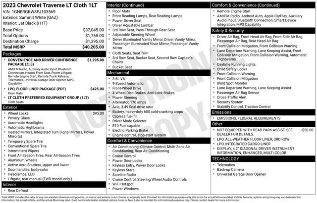 Certified 2023 Chevrolet Traverse LT image 6