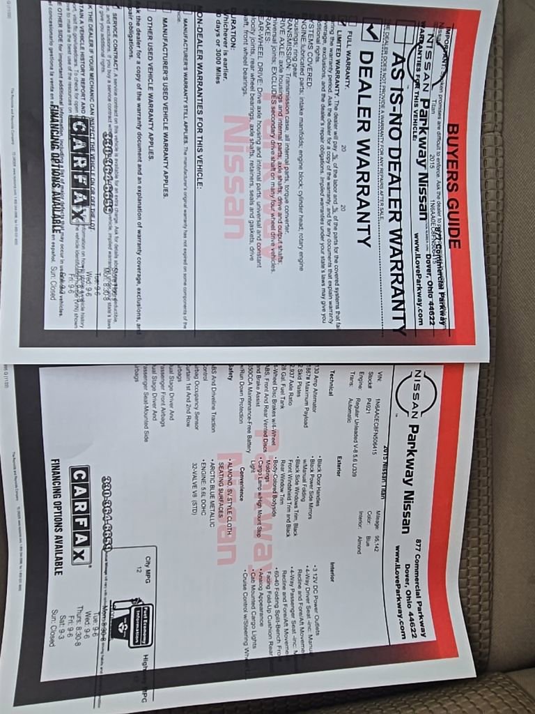 Used 2015 Nissan Titan SV w/ SV Value Truck Package image 38