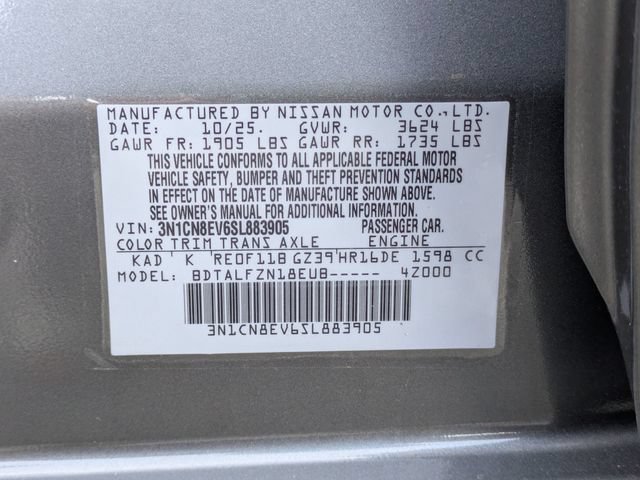 New 2025 Nissan Versa SV w/ Trunk Package FWD image 33