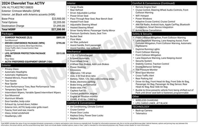 Certified 2024 Chevrolet Trax ACTIV w/ Sunroof Package image 27