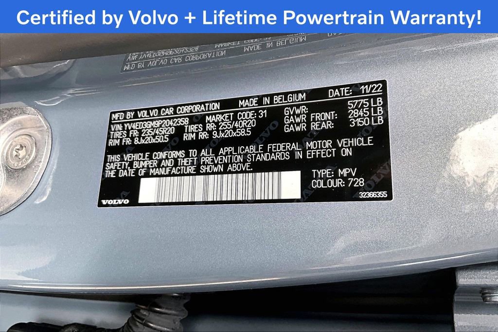 Certified 2023 Volvo C40 P8 Recharge Ultimate w/ Protection Package Premier image 44