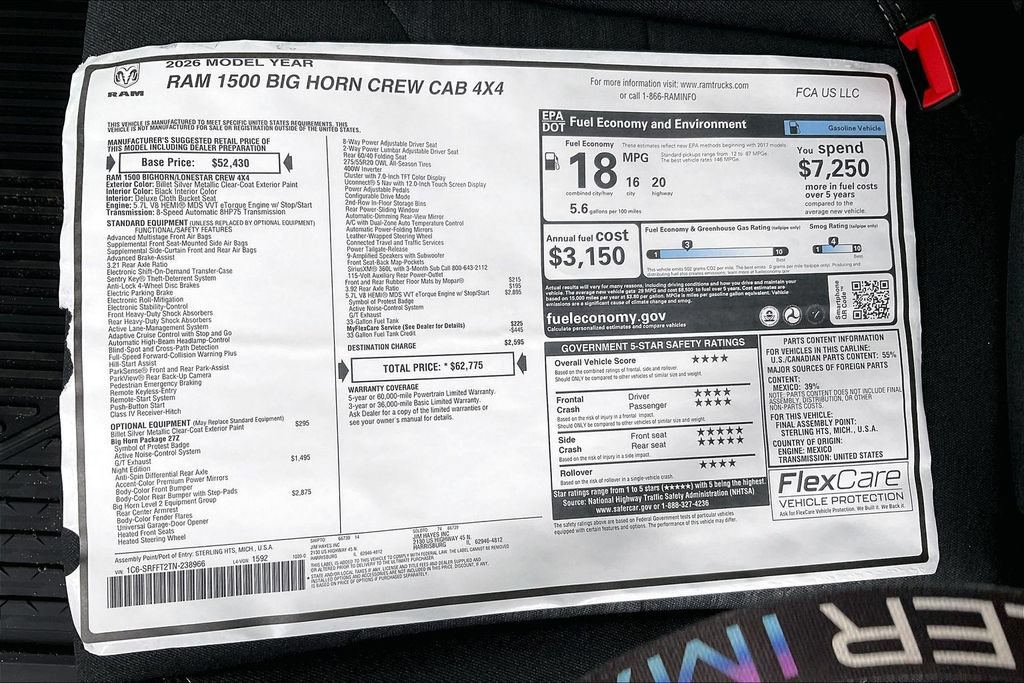 New 2026 RAM 1500 Big Horn AWD/4WD image 14