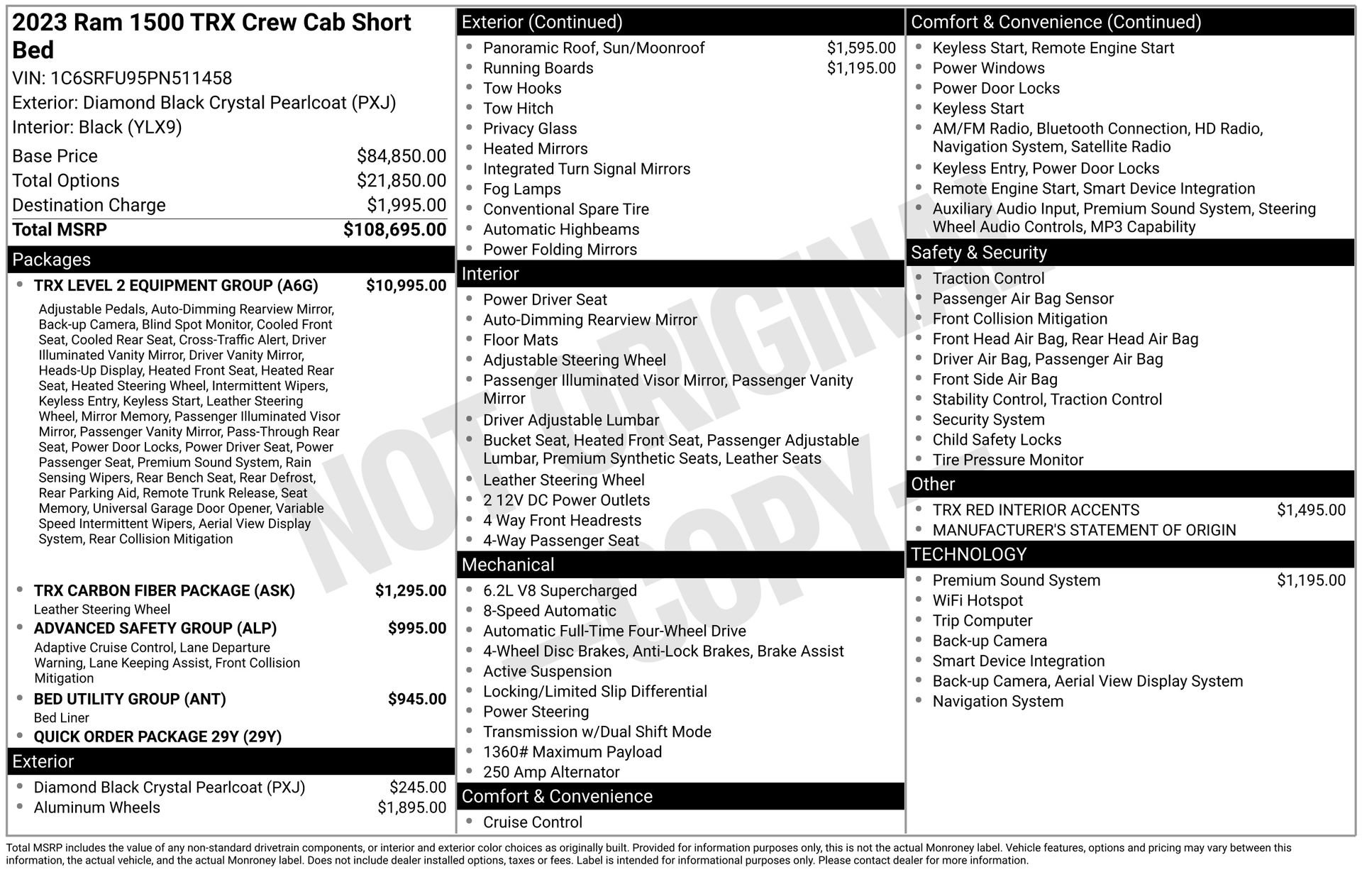 Used 2023 RAM 1500 TRX w/ TRX Level 2 Equipment Group AWD/4WD image 41