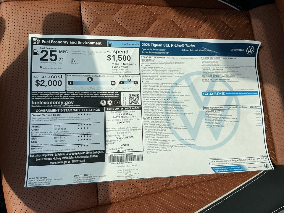 New 2026 Volkswagen Tiguan SEL R-Line AWD/4WD image 33