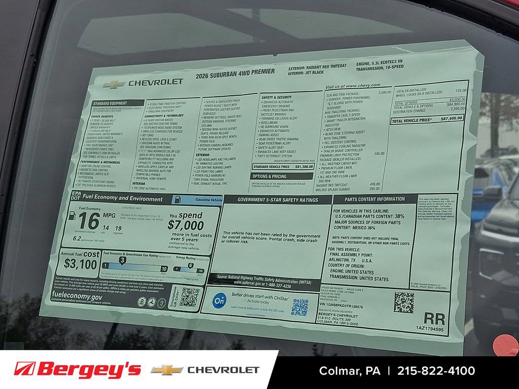 New 2026 Chevrolet Suburban Premier w/ Sun And Tow Package image 19