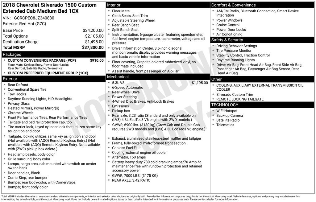 Used 2018 Chevrolet Silverado 1500 Custom w/ Custom Convenience Package RWD image 6