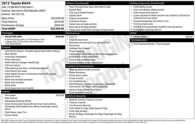 Used 2012 Toyota RAV4 4WD w/ Value Pkg image 28