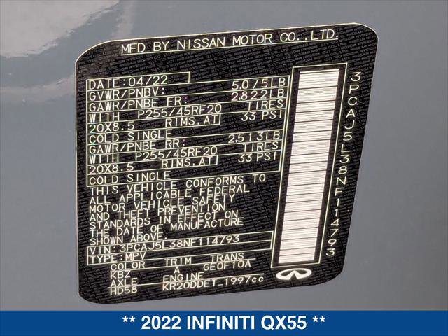 Used 2022 INFINITI QX55 Sensory w/ Lighting Package AWD/4WD image 23
