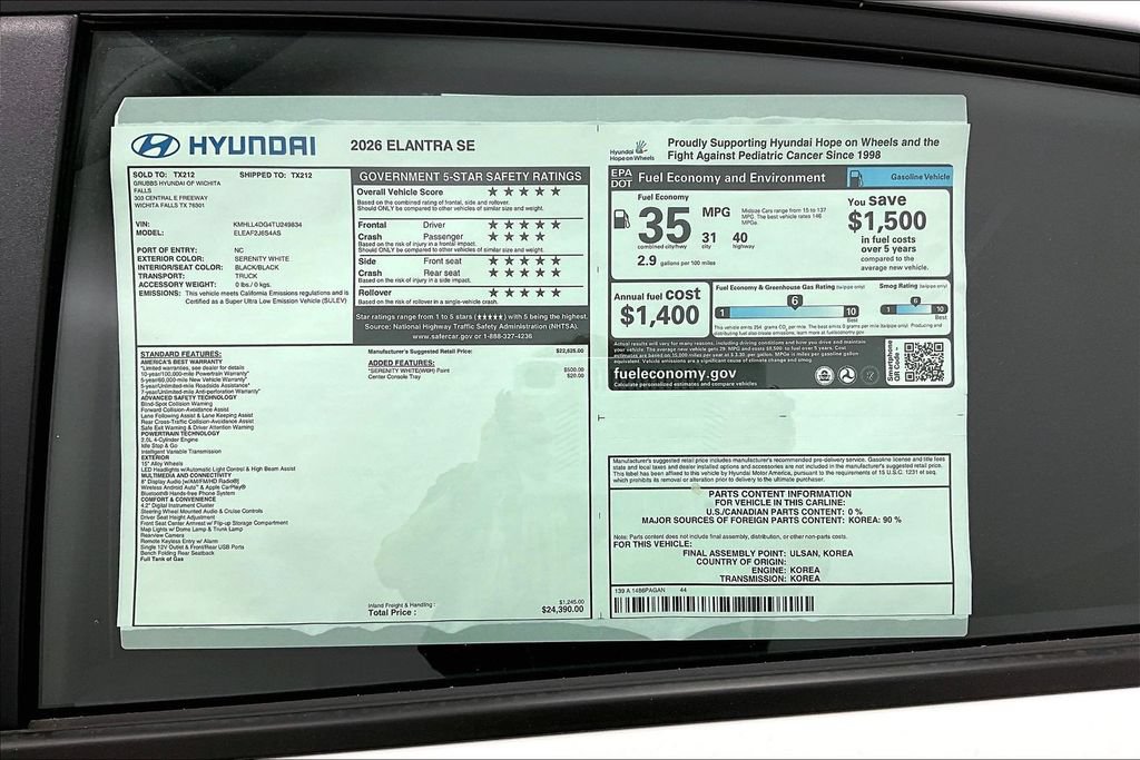 Used 2026 Hyundai Elantra SE FWD image 30