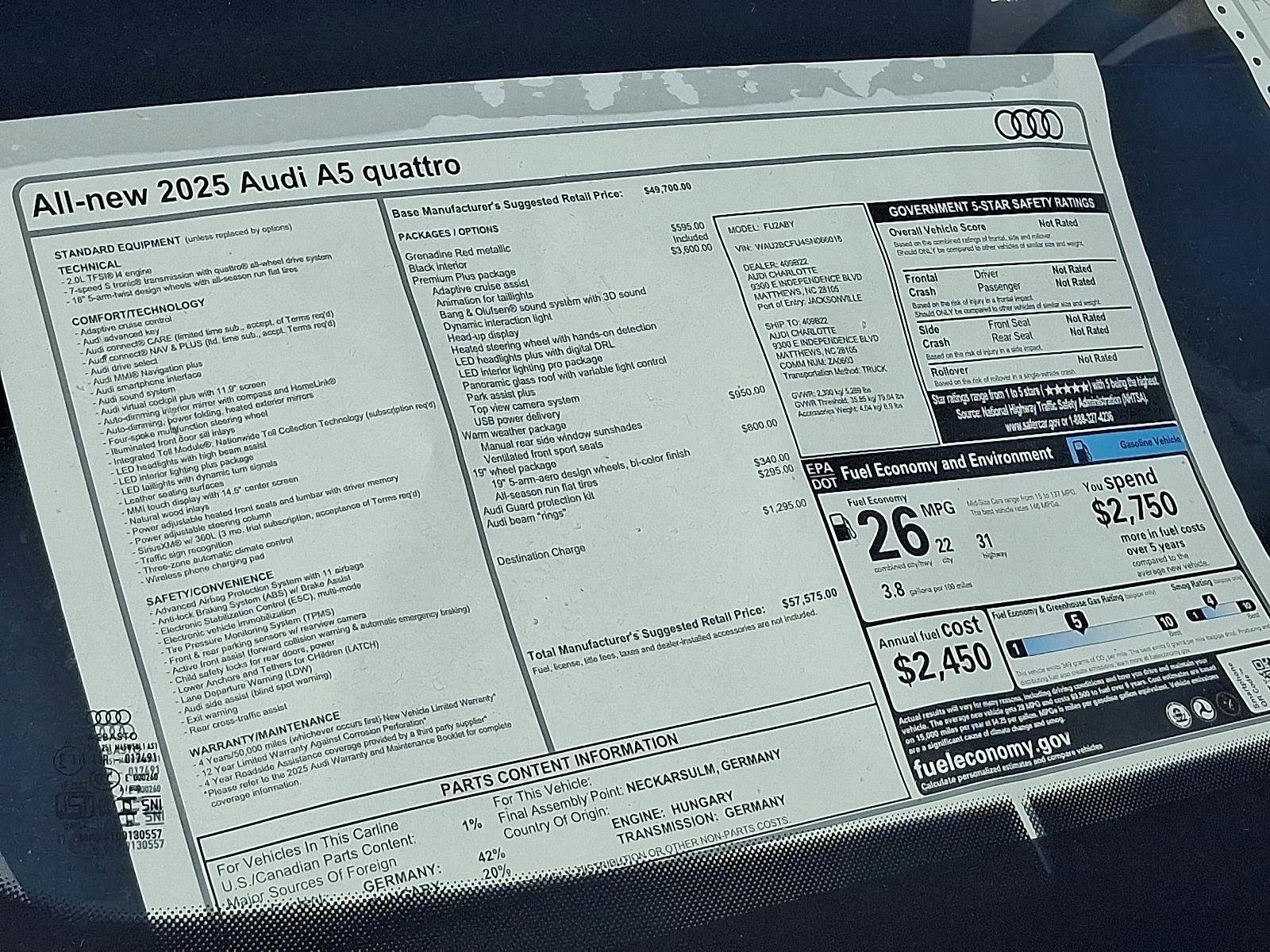 New 2025 Audi A5 2.0T Premium Plus image 20