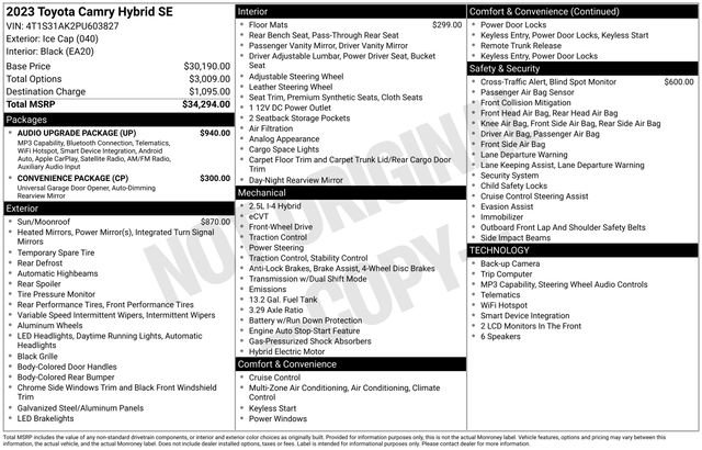 Certified 2023 Toyota Camry SE w/ Audio Upgrade Package FWD image 33