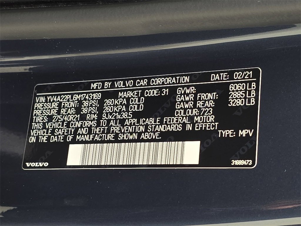 Used 2021 Volvo XC90 T6 Inscription w/ Advanced Package image 39