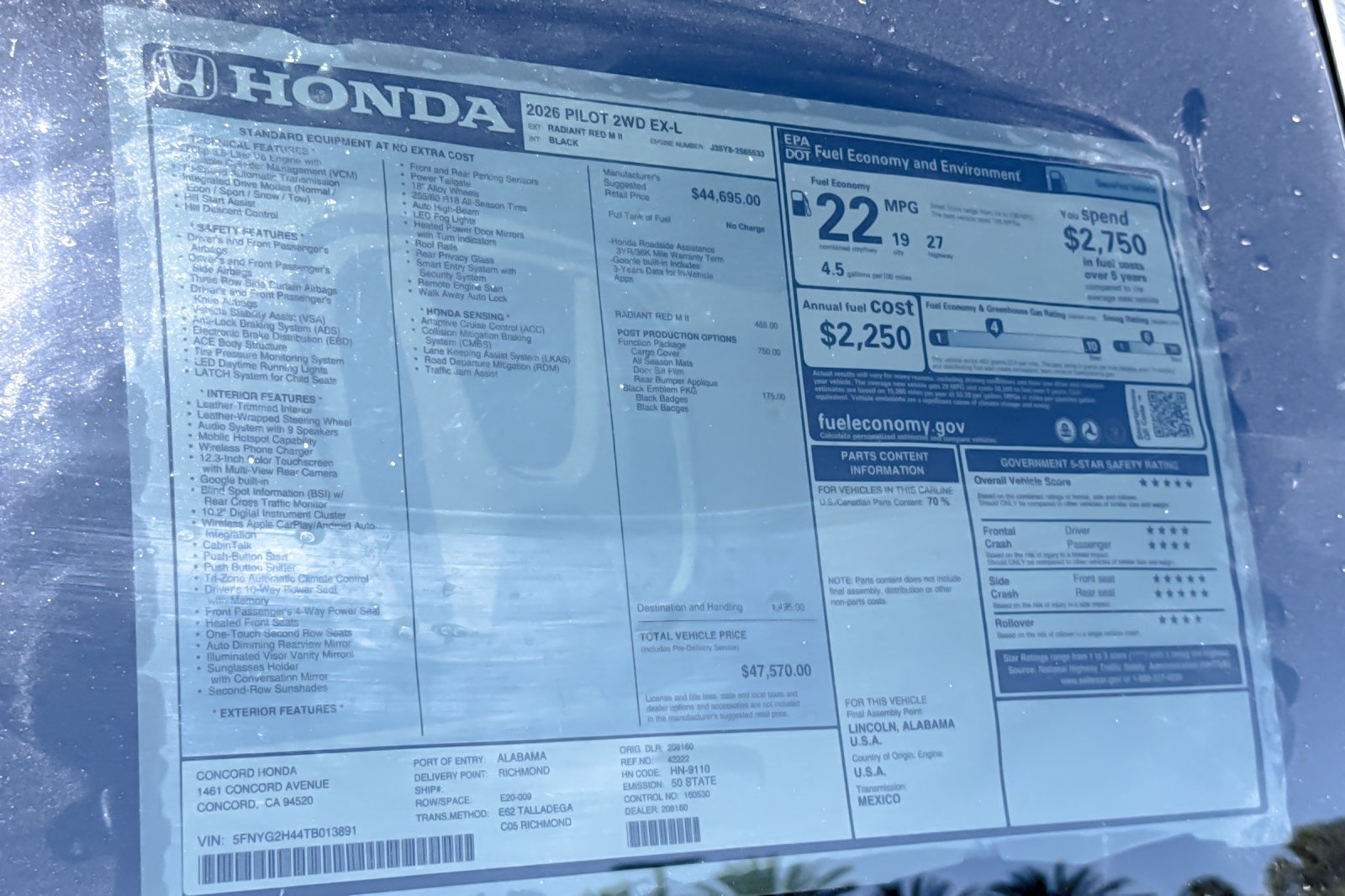 New 2026 Honda Pilot EX-L image 35