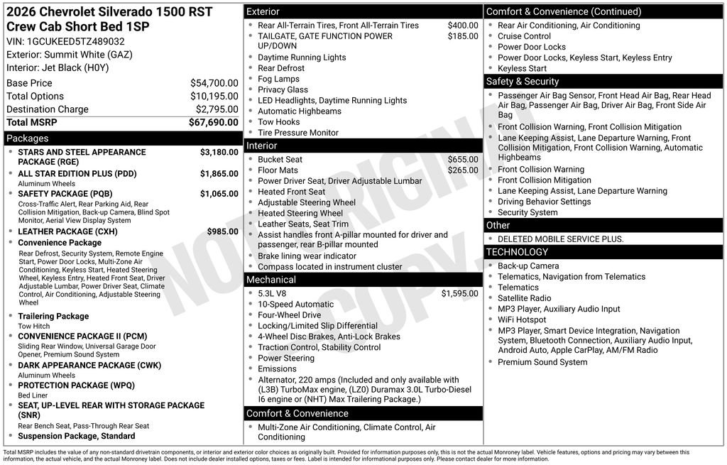 New 2026 Chevrolet Silverado 1500 RST AWD/4WD image 10