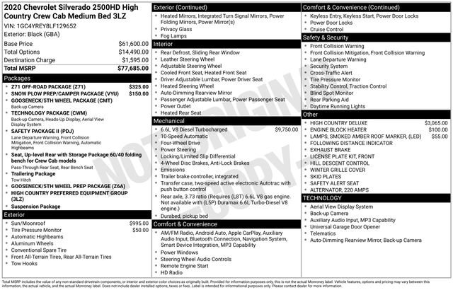 Used 2020 Chevrolet Silverado 2500 High Country w/ Z71 Off-Road Package image 6