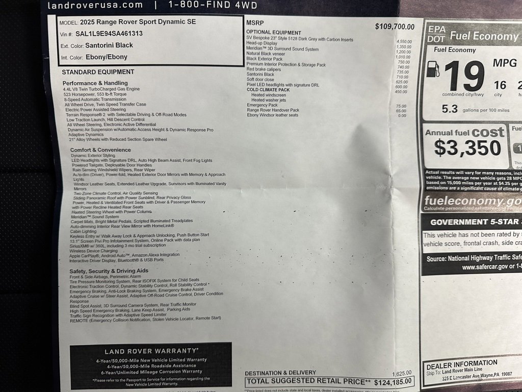 Used 2025 Land Rover Range Rover Sport Dynamic SE image 42