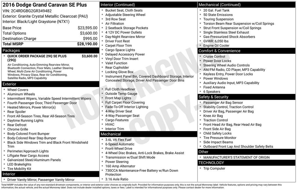 Used 2016 Dodge Grand Caravan SE image 9