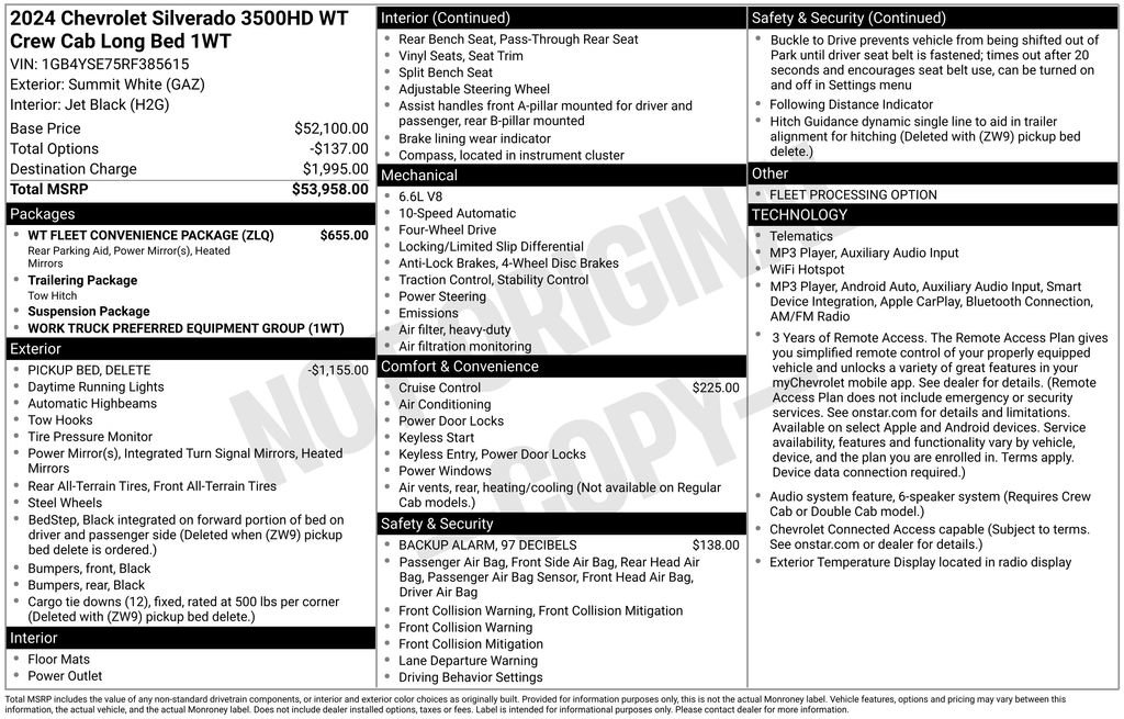 Used 2024 Chevrolet Silverado 3500 W/T w/ WT Fleet Convenience Package AWD/4WD image 27