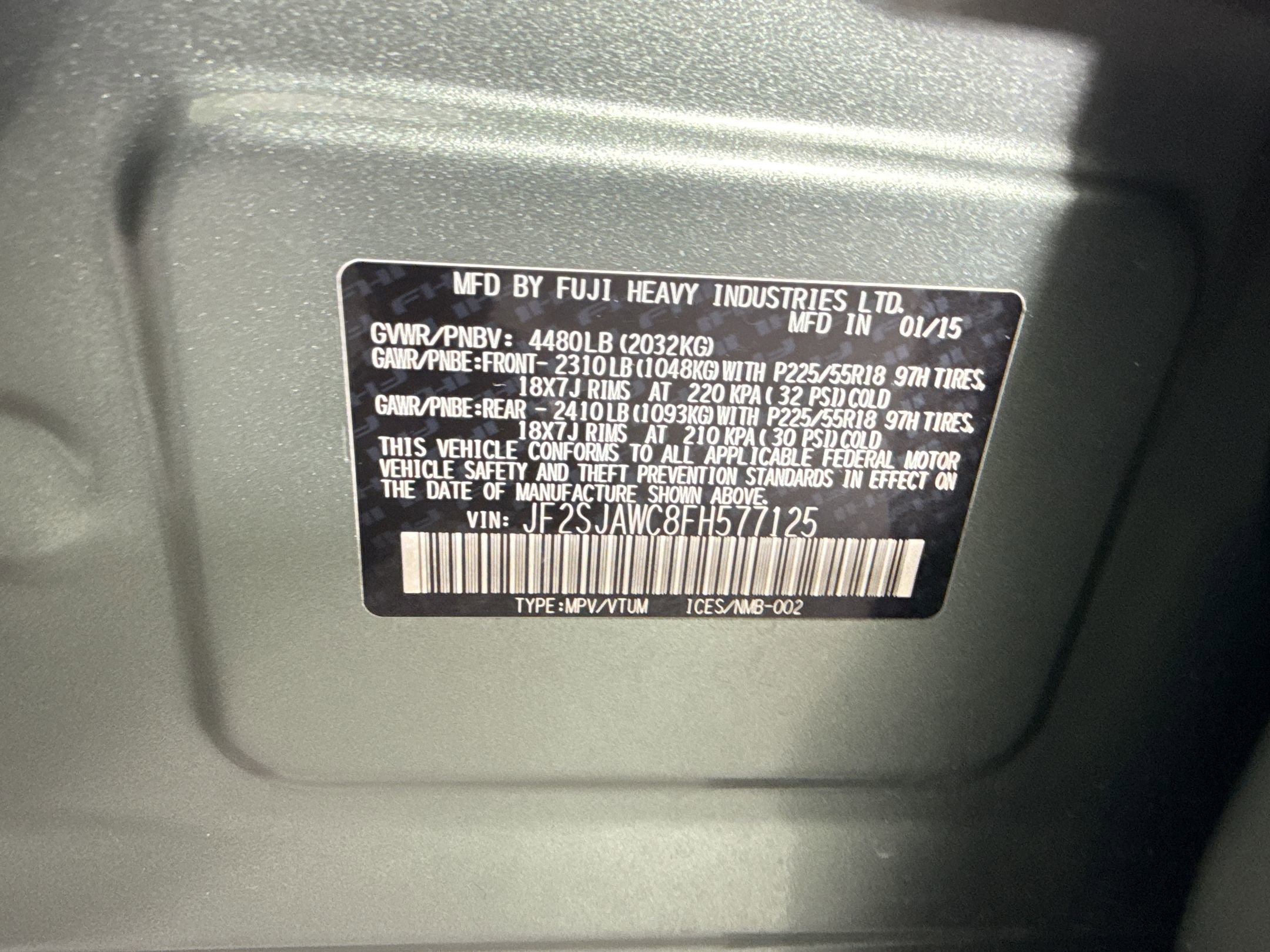 Used 2015 Subaru Forester 2.5i Touring w/ Eyesight & Navigation System AWD/4WD image 18