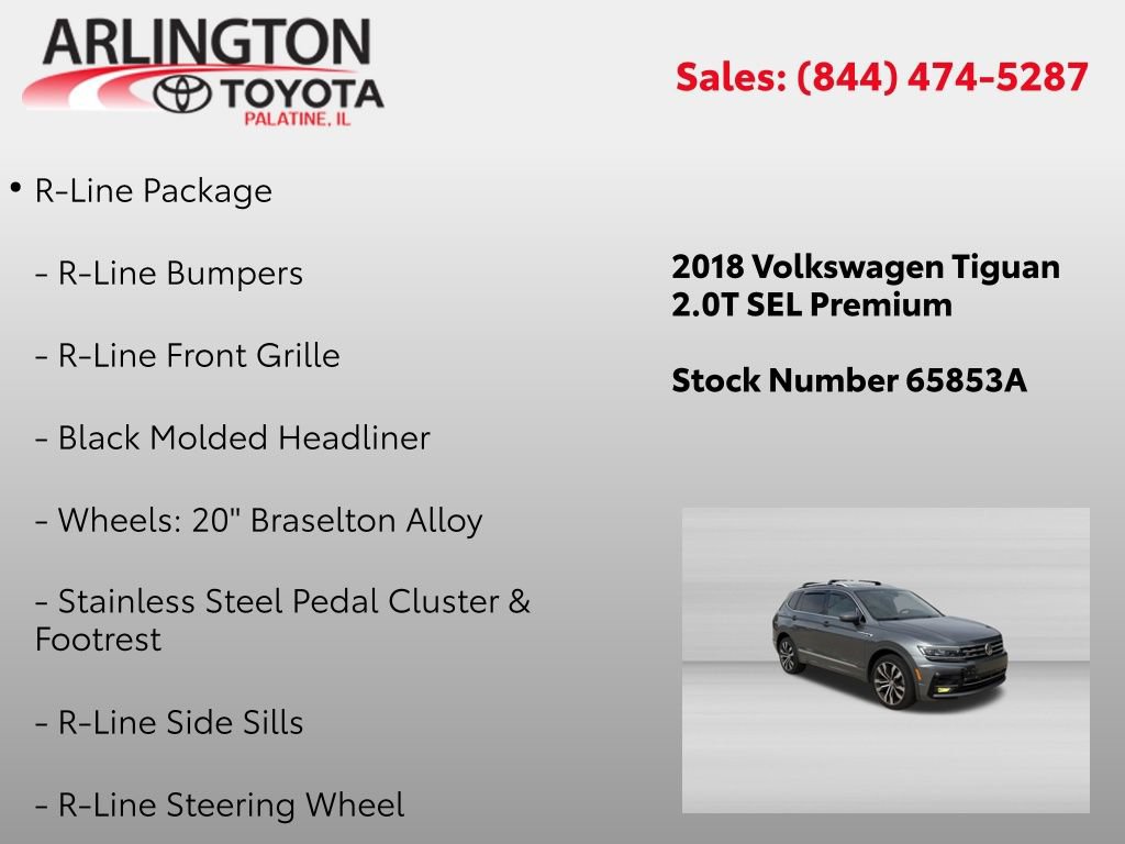Used 2018 Volkswagen Tiguan SEL Premium w/ R-Line Package FWD image 2