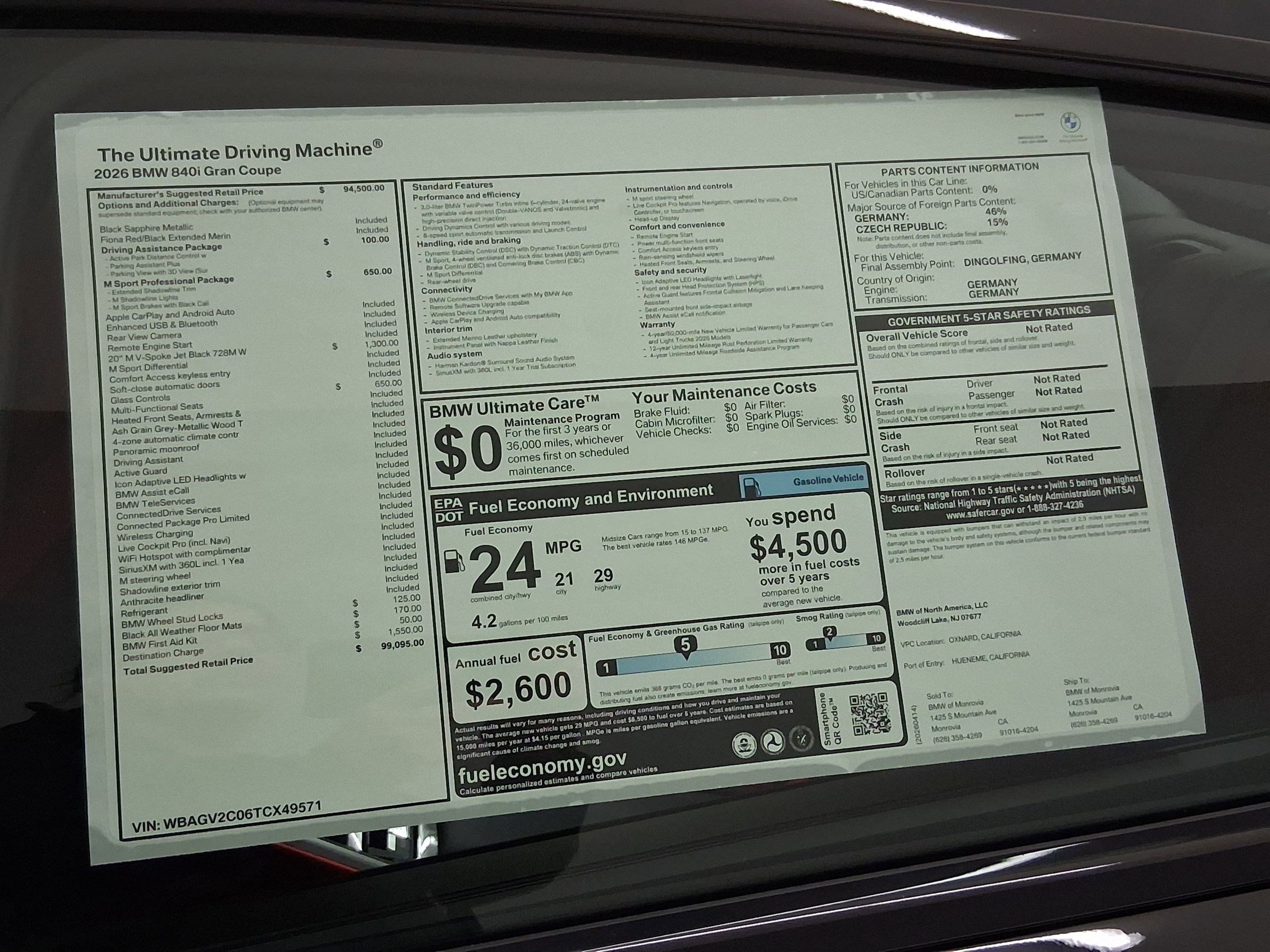 New 2026 BMW 840i w/ M Sport Professional Package RWD image 35