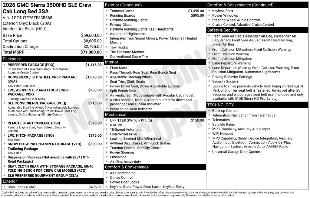 Certified 2026 GMC Sierra 3500 SLE w/ Preferred Package AWD/4WD image 48
