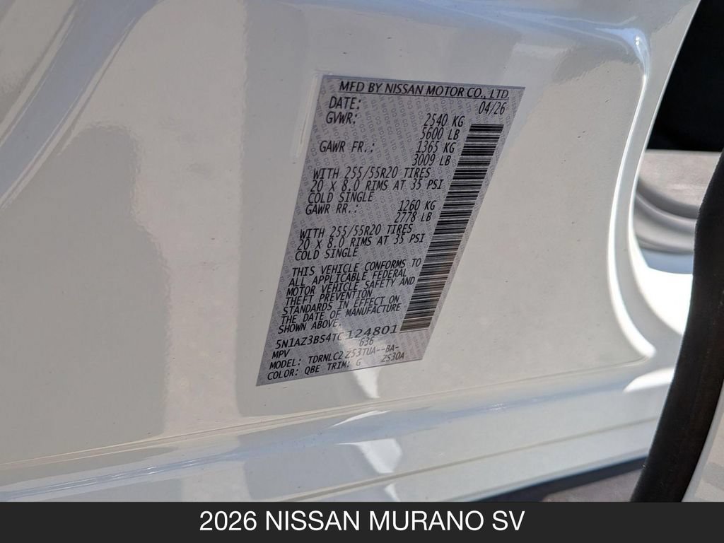 New 2026 Nissan Murano SV AWD/4WD image 25