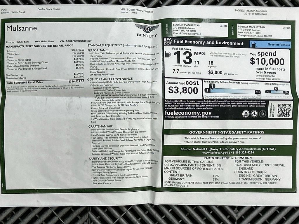 Used 2016 Bentley Mulsanne image 9