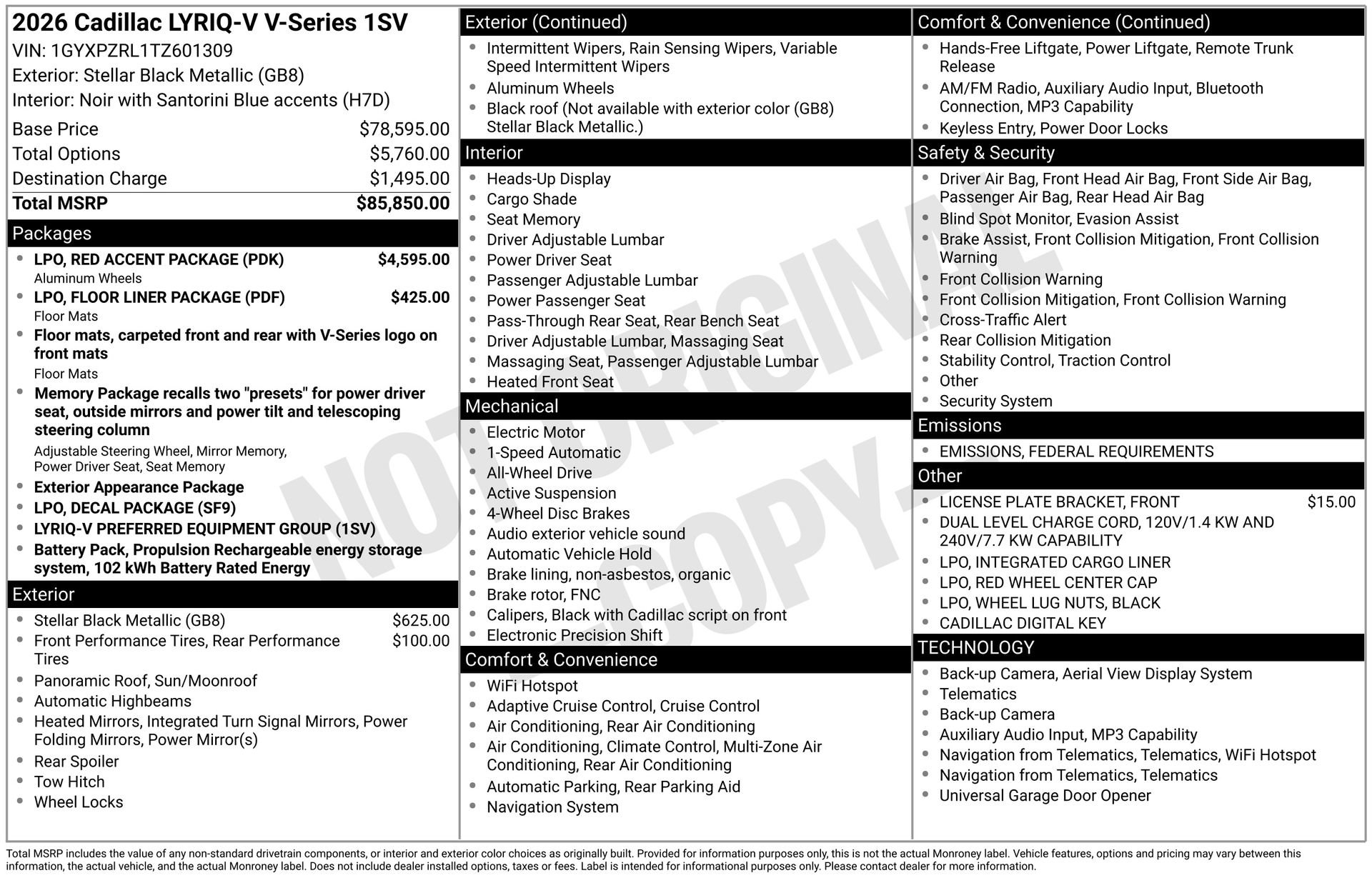 New 2026 Cadillac Lyriq V w/ LPO, Red Accent Package image 40