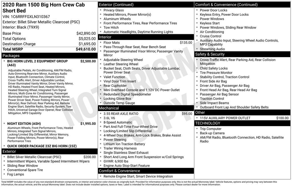 Used 2020 RAM 1500 Big Horn AWD/4WD image 2