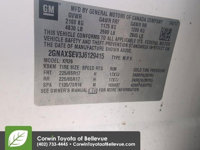 Used 2018 Chevrolet Equinox LT w/ Sun & Infotainment Package image 47