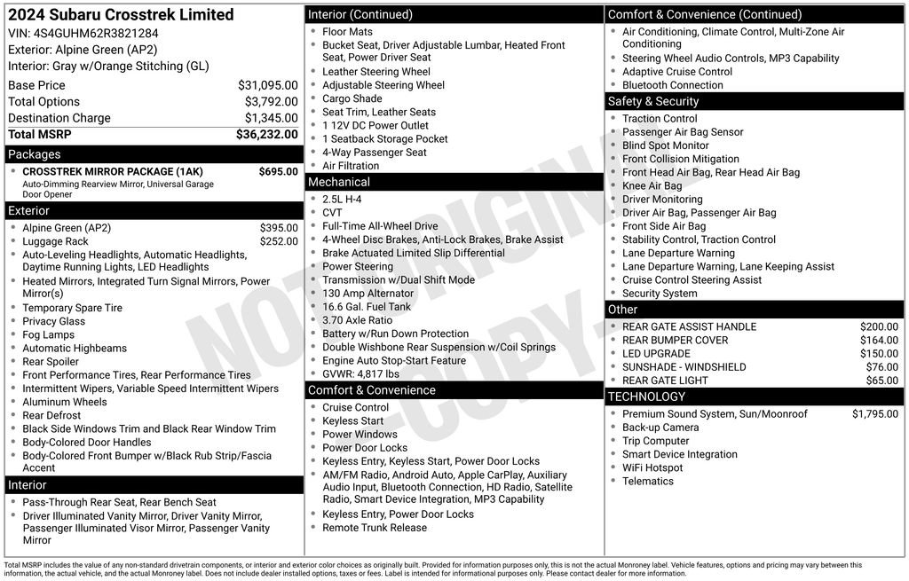 Certified 2024 Subaru Crosstrek 2.5i Limited w/ Crosstrek Mirror Package AWD/4WD image 18