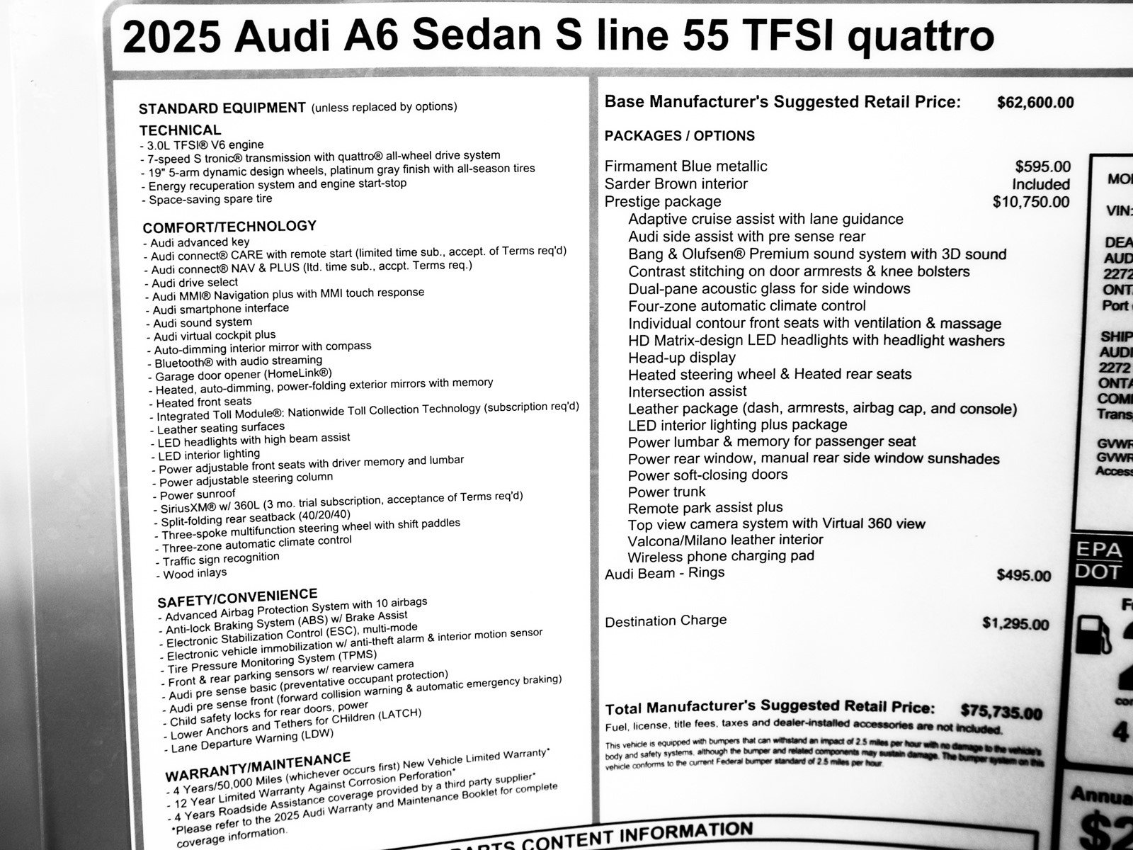 New 2025 Audi A6 3.0T Prestige image 37