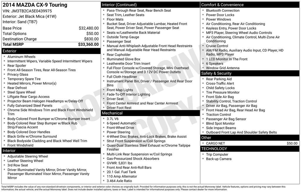 Used 2014 MAZDA CX-9 Touring FWD image 10