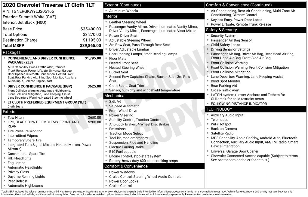 Used 2020 Chevrolet Traverse LT FWD image 34
