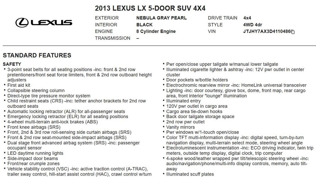Used 2013 Lexus LX 570 4WD w/ Luxury Pkg image 18