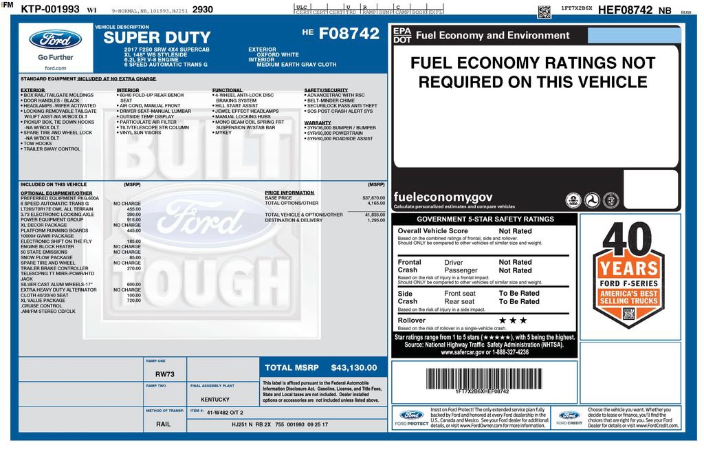 Certified 2017 Ford F250 XL w/ Power Equipment Group AWD/4WD image 37