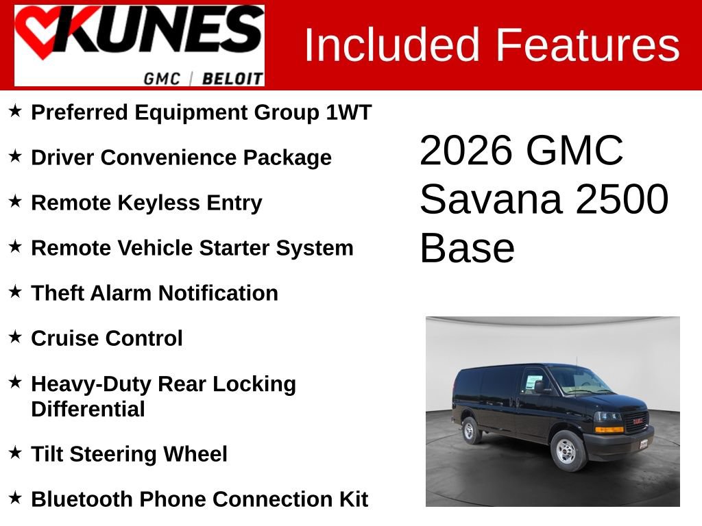 New 2026 GMC Savana 2500 w/ Driver Convenience Package RWD image 2