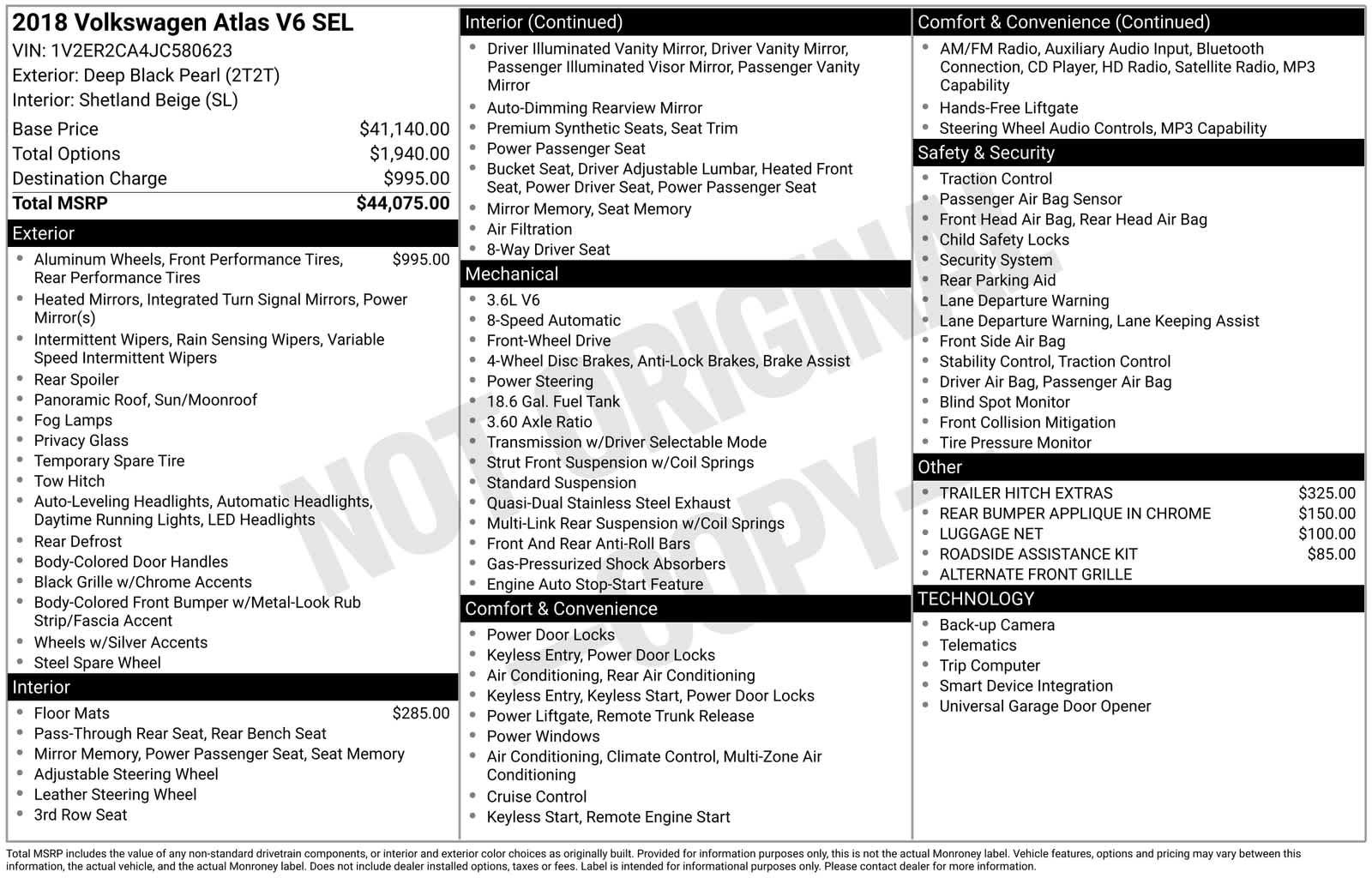 Used 2018 Volkswagen Atlas SEL FWD image 37
