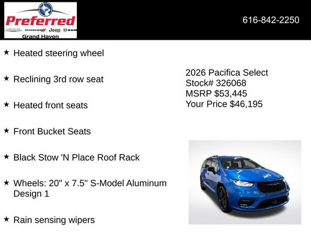 New 2026 Chrysler Pacifica Select w/ S Appearance Package image 24