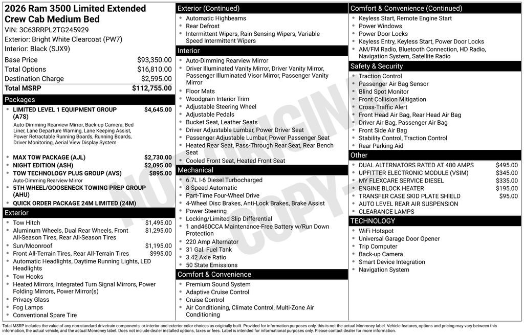 New 2026 RAM 3500 Limited AWD/4WD image 5