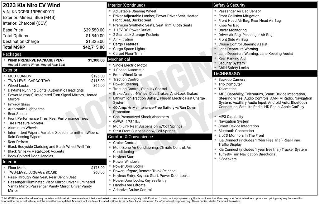 Used 2023 Kia Niro Wind w/ Wind Preserve Package FWD image 18