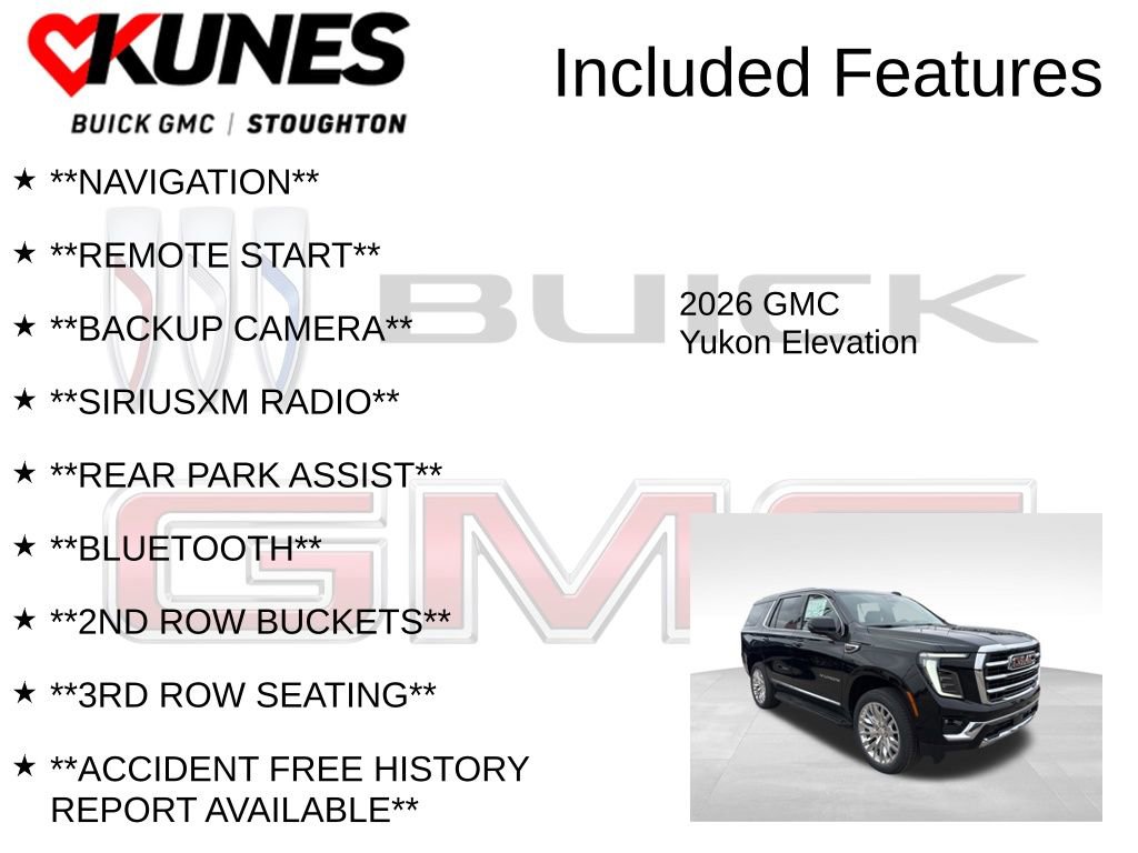 New 2026 GMC Yukon Elevation w/ LPO, Floor Liner Package image 2
