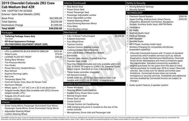Certified 2019 Chevrolet Colorado ZR2 AWD/4WD image 6