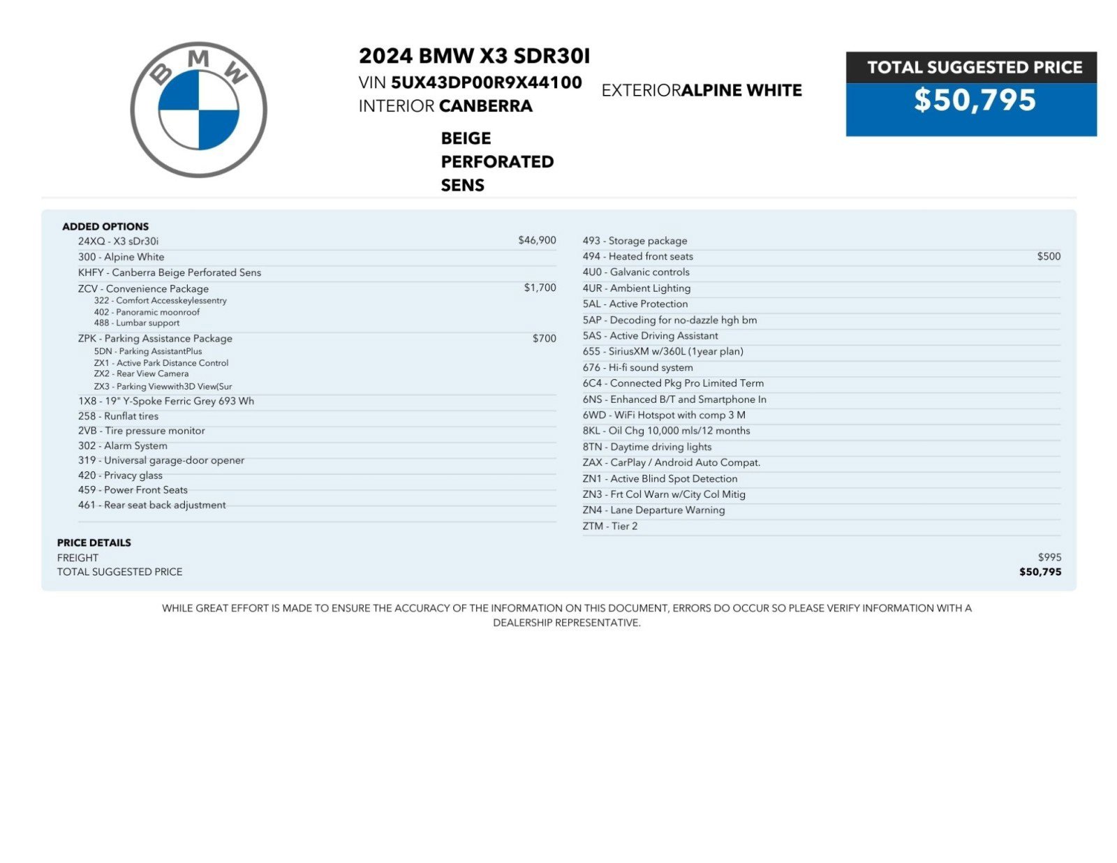 Used 2024 BMW X3 sDrive30i w/ Convenience Package image 2