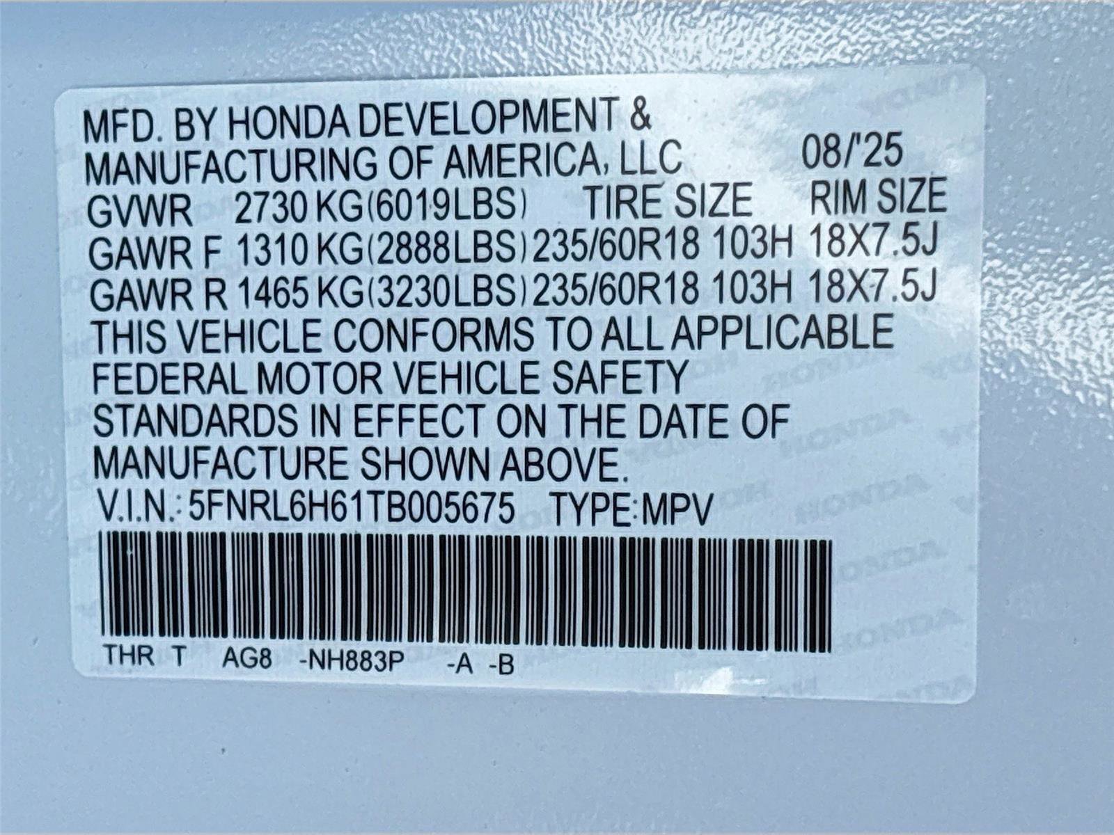 New 2026 Honda Odyssey EX-L image 38