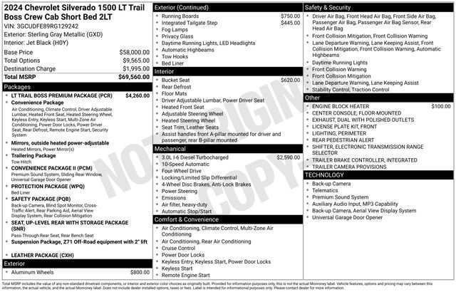 Used 2024 Chevrolet Silverado 1500 LT Trail Boss w/ LT Trail Boss Premium Package AWD/4WD image 3