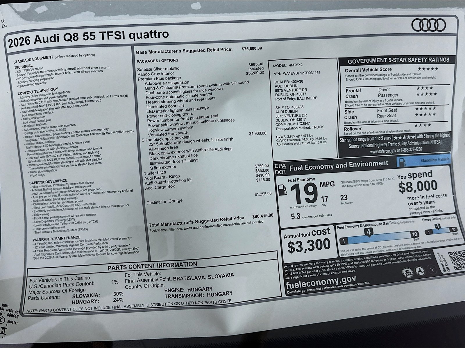 New 2026 Audi Q8 Premium Plus AWD/4WD image 49
